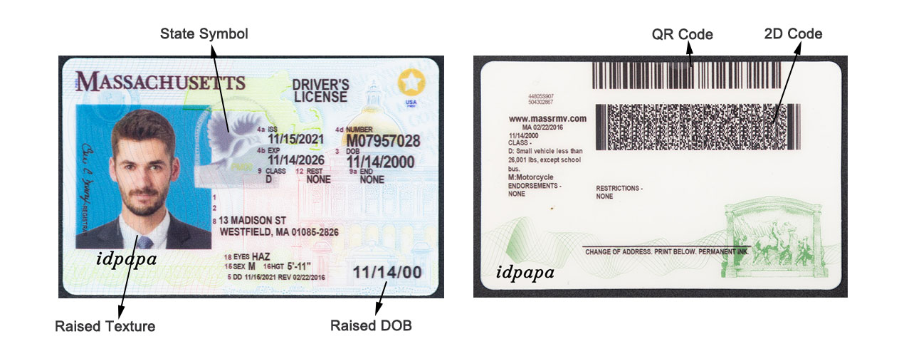 Massachusetts Scannable IDs  at idpapa