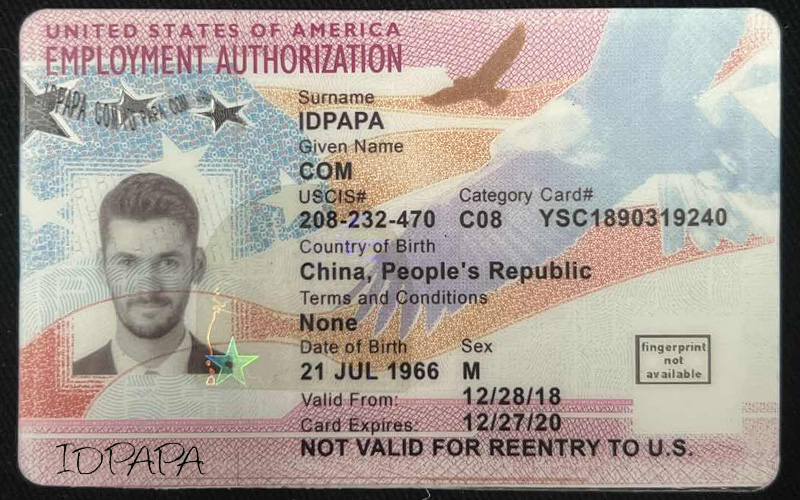 Fake Employment Authorization Card